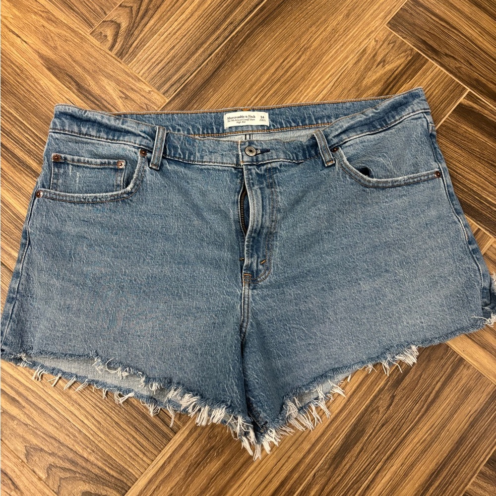 Denim Frayed Hem Women Shorts